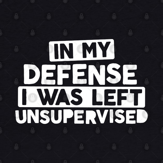 In My Defense I Was Left Unsupervised Bold Naughty by DetourShirts